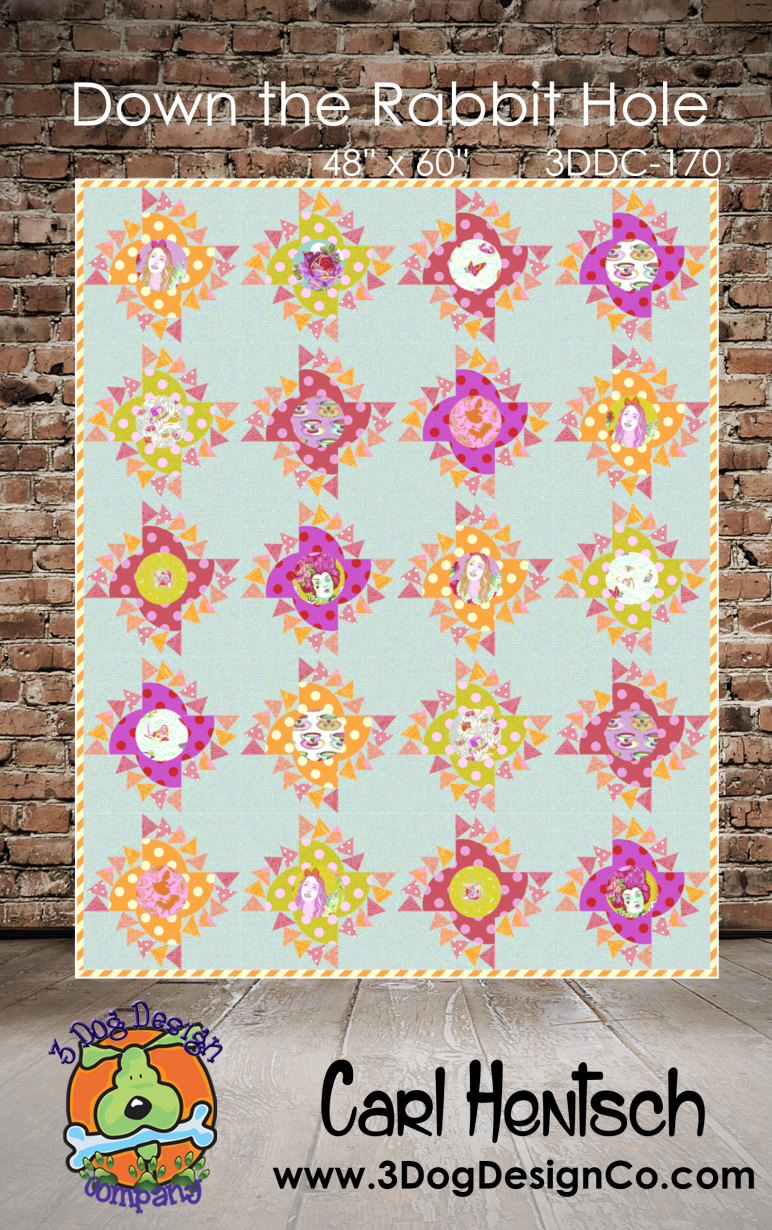 Down the Rabbit Hole Downloadable Pattern by 3 Dog Design Co Quilt Patterns