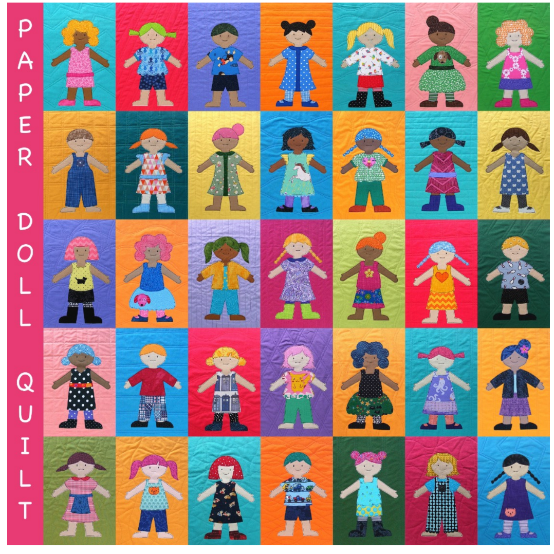 Paper Doll Quilt Downloadable Pattern by Shiny Happy World