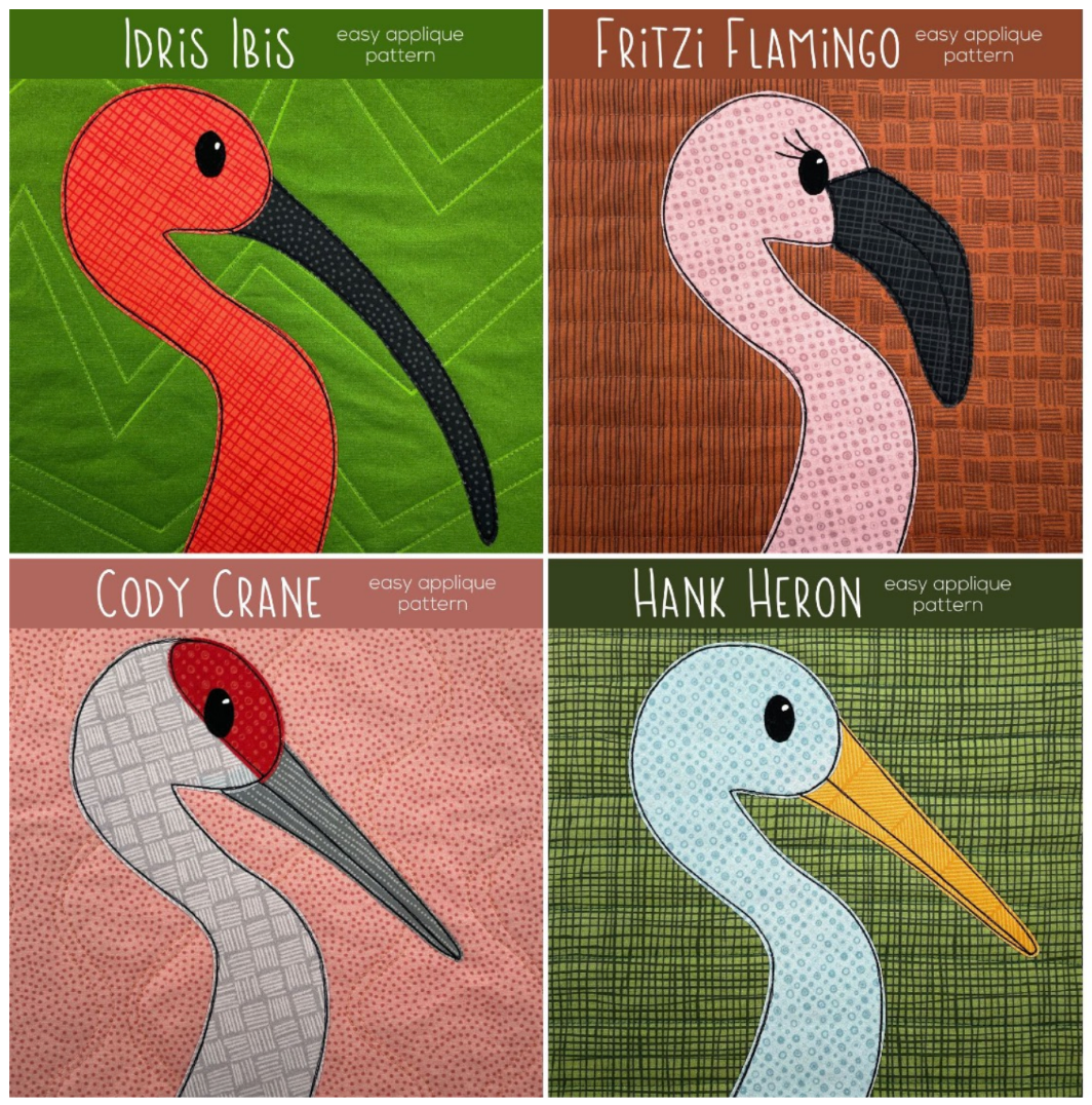Long-Legged Wading Birds Downloadable Pattern by Shiny Happy World
