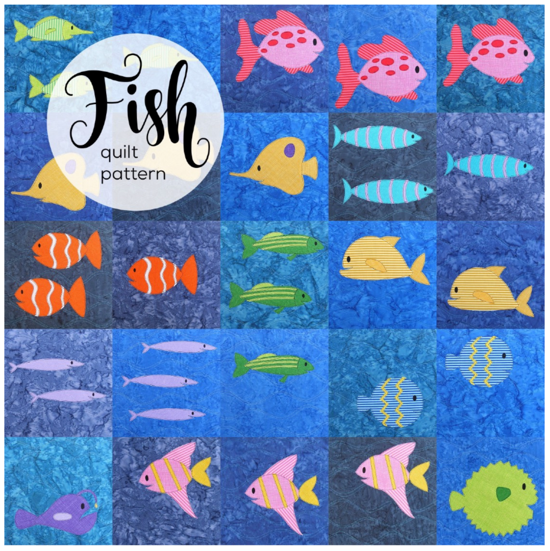 Fish Quilt Downloadable Pattern by Shiny Happy World