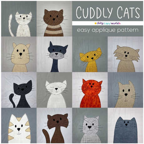 Cuddly Cats Downloadable Pattern by Shiny Happy World