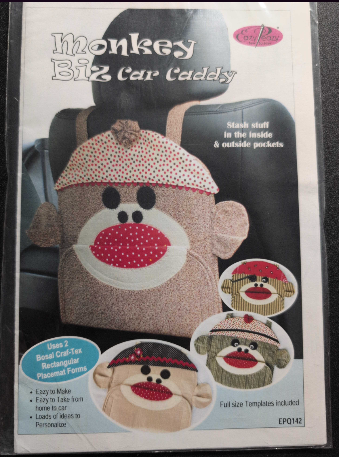 Monkey Biz Car Caddy Pattern