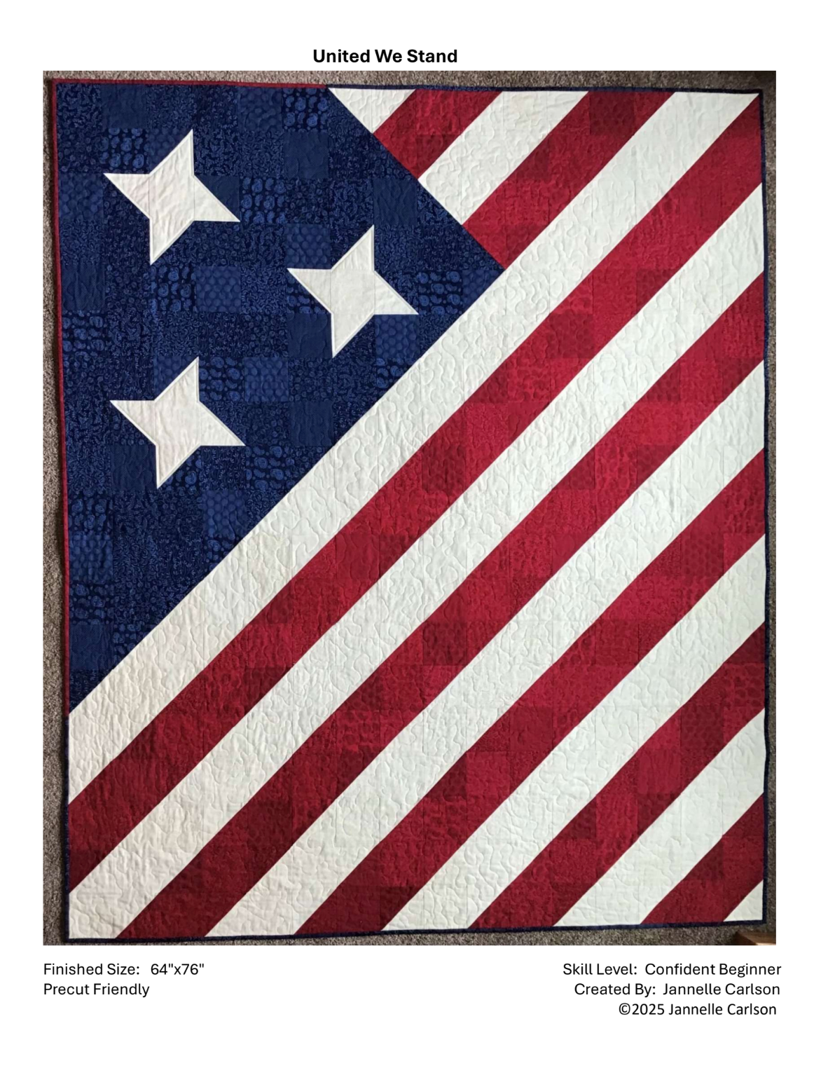 United We Stand Downloadable Pattern by Jannelle Carlson