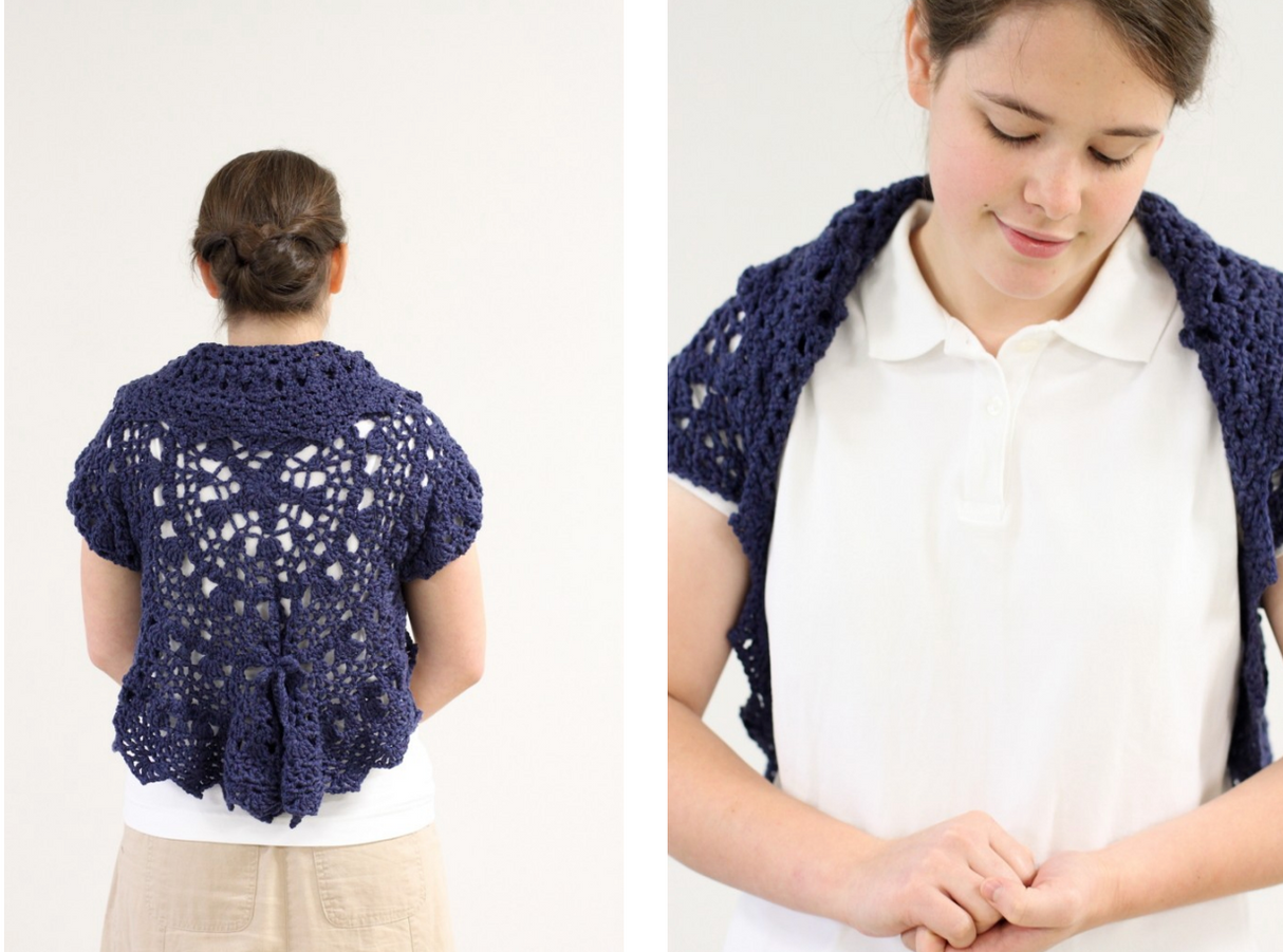 Forget-Me-Not Circle Shrug Downloadable Pattern by Kristen Clay