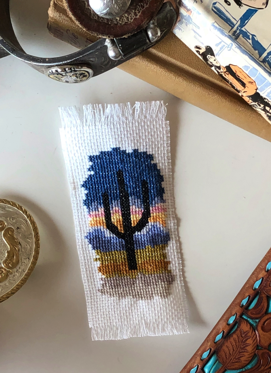 Desert Sunset Mini Silhouette Cross Stitch Downloadable Pattern by Kristen Clay