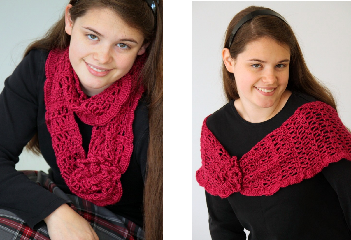Corsage Infinity Scarf Downloadable Pattern by Kristen Clay