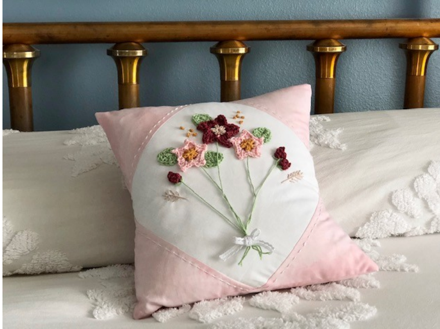 Wildflower Bouquet PIllow Downloadable Pattern by Kristen Clay