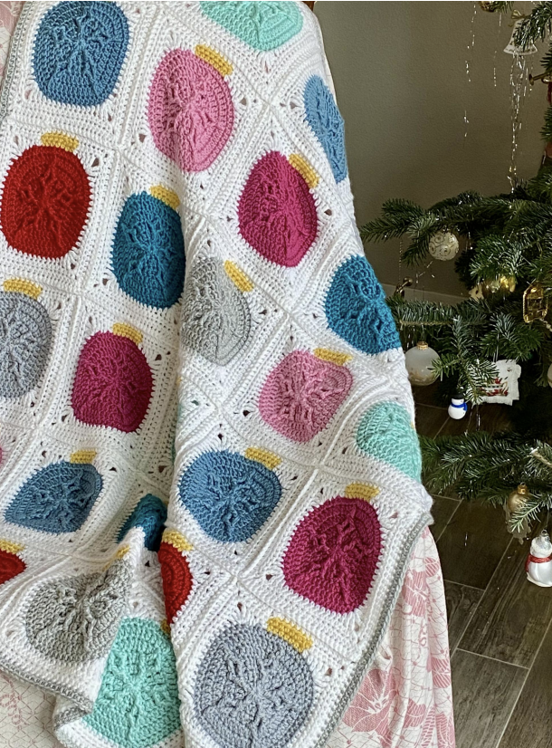 Starbright Ornament Afghan Downloadable Pattern by Kristen Clay