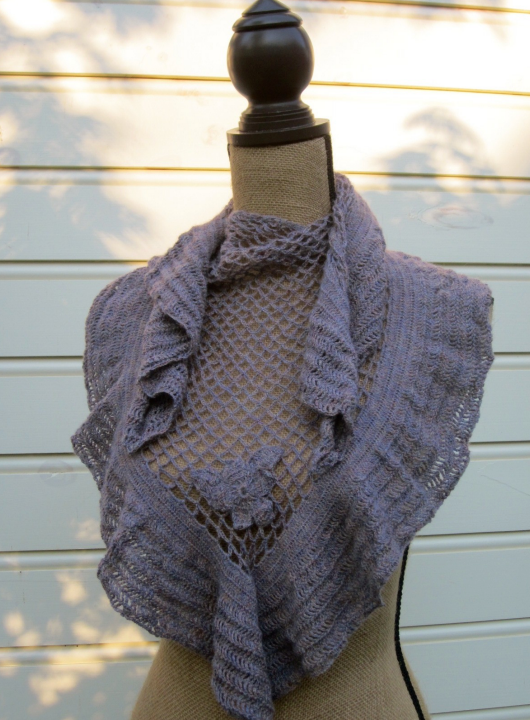 Ruffles & Wild Roses Shawlette Downloadable Pattern by Kristen Clay