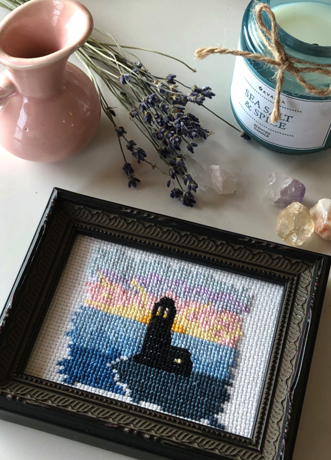 Lighthouse Sunrise Cross Stitch Downloadable Pattern by Kristen Clay