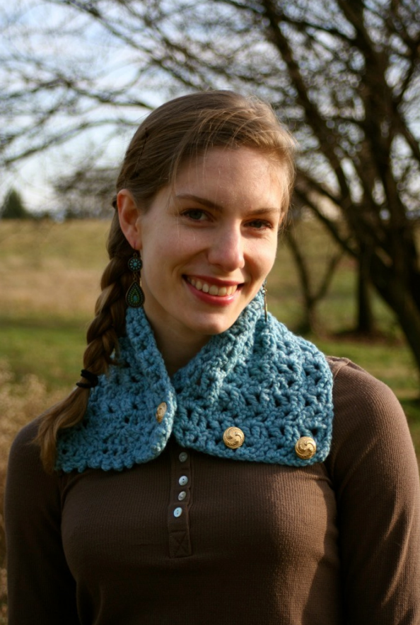 Heather Bloom Neckwarmer Downloadable Pattern by Kristen Clay