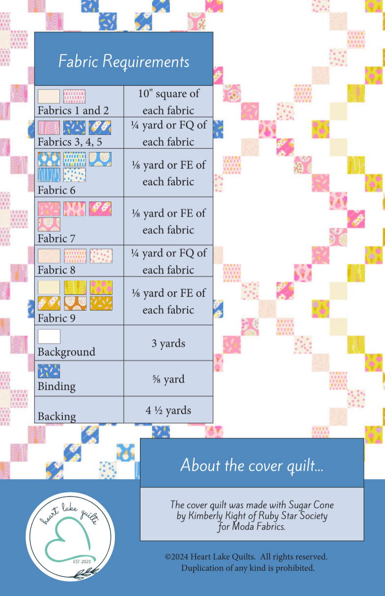 Back of the Endless Trails Downloadable Pattern by Heart Lake Quilts