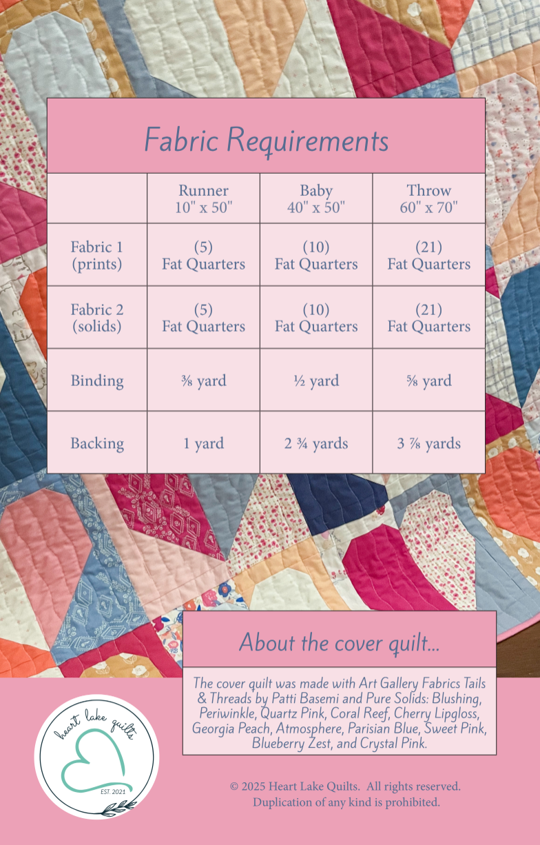 Back of the Counterhearts Downloadable Pattern by Heart Lake Quilts