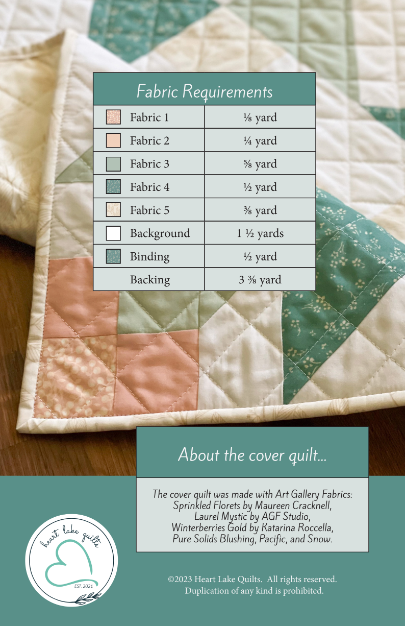 Back of the Budding Stars Downloadable Pattern by Heart Lake Quilts