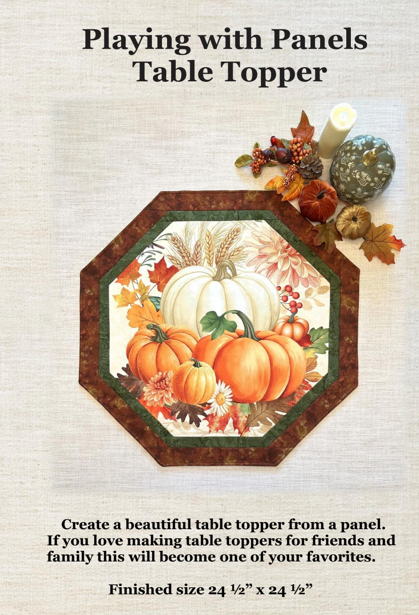 Playing With Panels Table Topper Downloadable Pattern by J. Minnis Designs