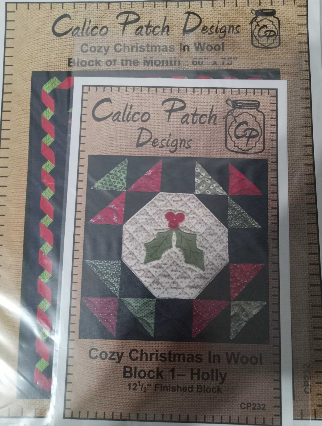 Cozy Christmas In Wool Block 1 Holly
