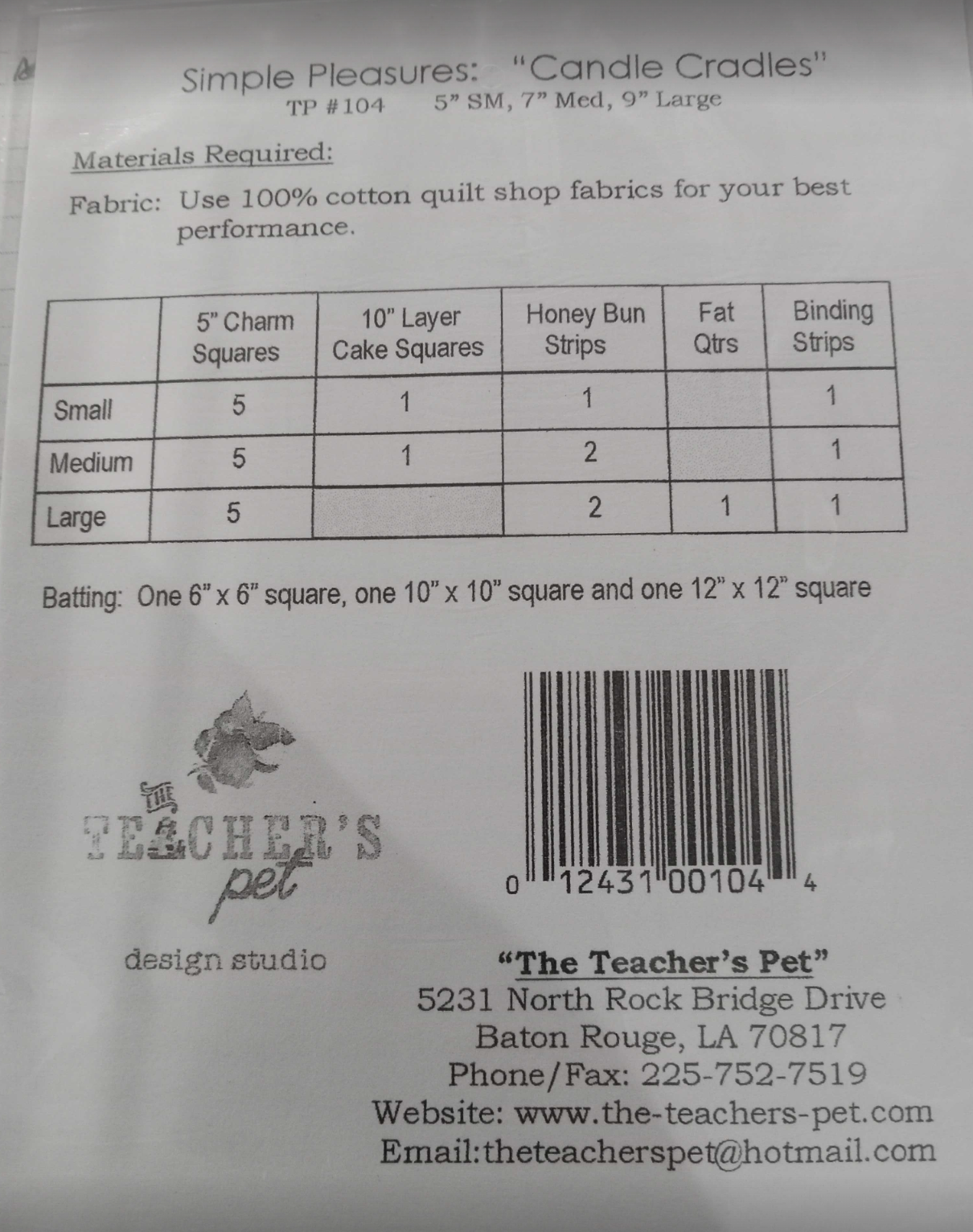 Candle Cradles Pattern