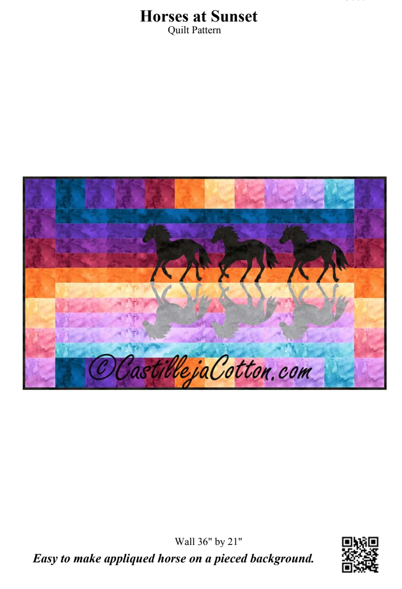 Horses at Sunset Downloadable Pattern by Castilleja Cotton