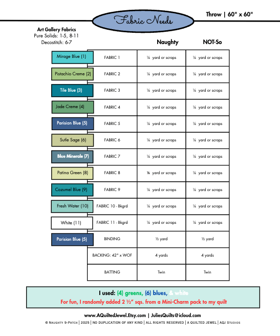 Naughty 9-Patch Downloadable Pattern by A Quilted Jewel