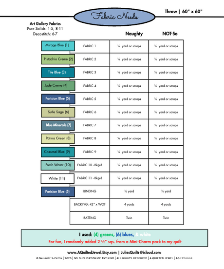 Naughty 9-Patch Downloadable Pattern by A Quilted Jewel