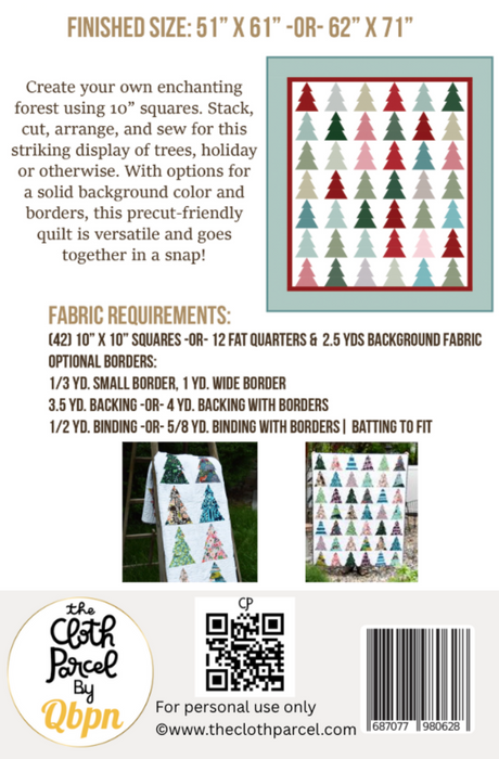 Back of the Woodland Wander Downloadable Pattern by Cloth Parcel by Cloth Parcel