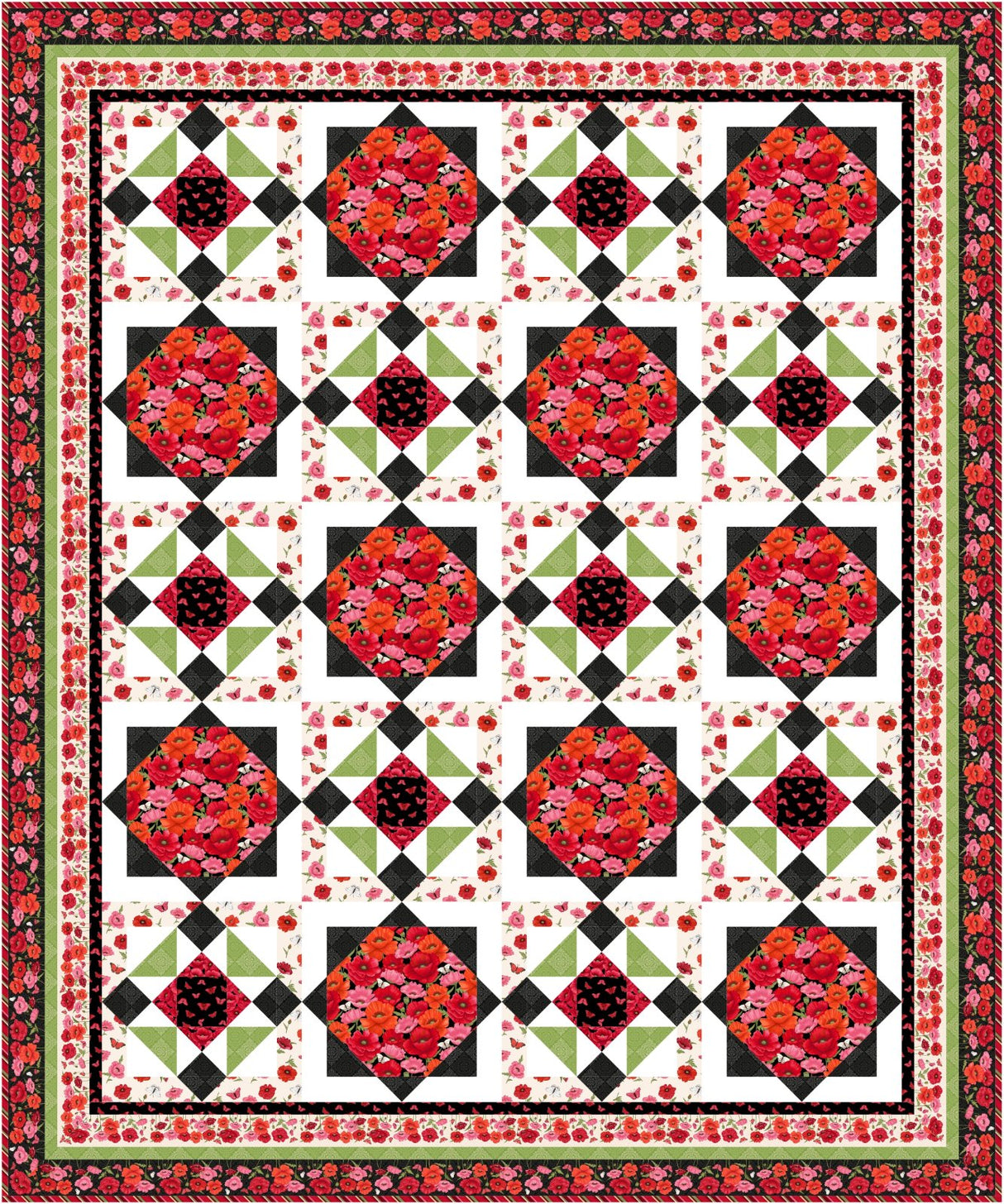 Springtime Poppies Downloadable Pattern by Needle In A Hayes Stack