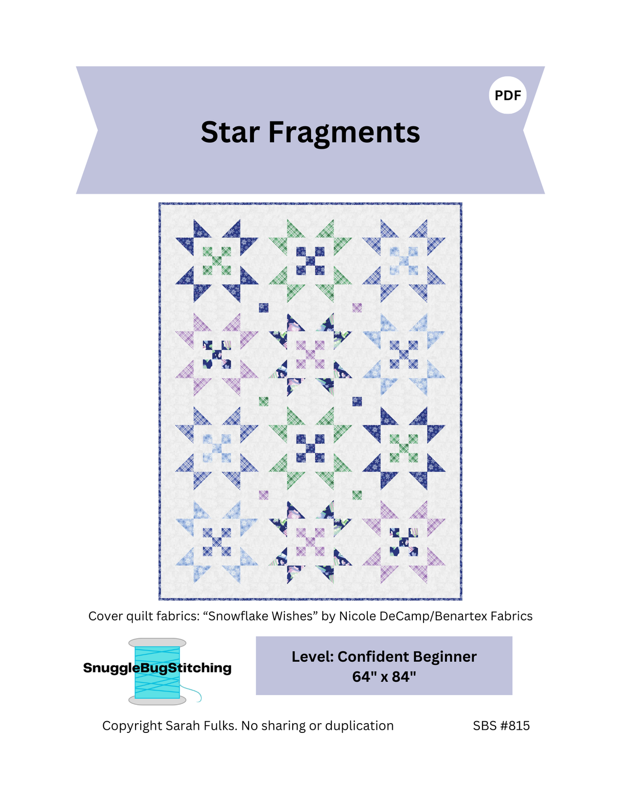 Star Fragments Downloadable Pattern by Snuggle Bug Stitching