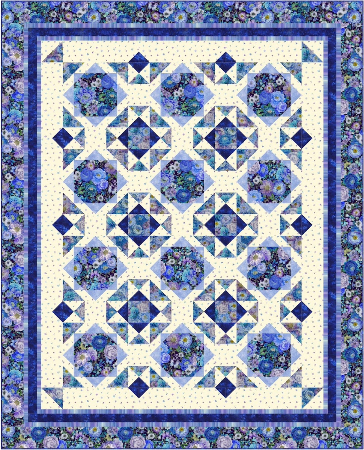 Stars in the Garden Downloadable Pattern by Pine Tree Country Quilts