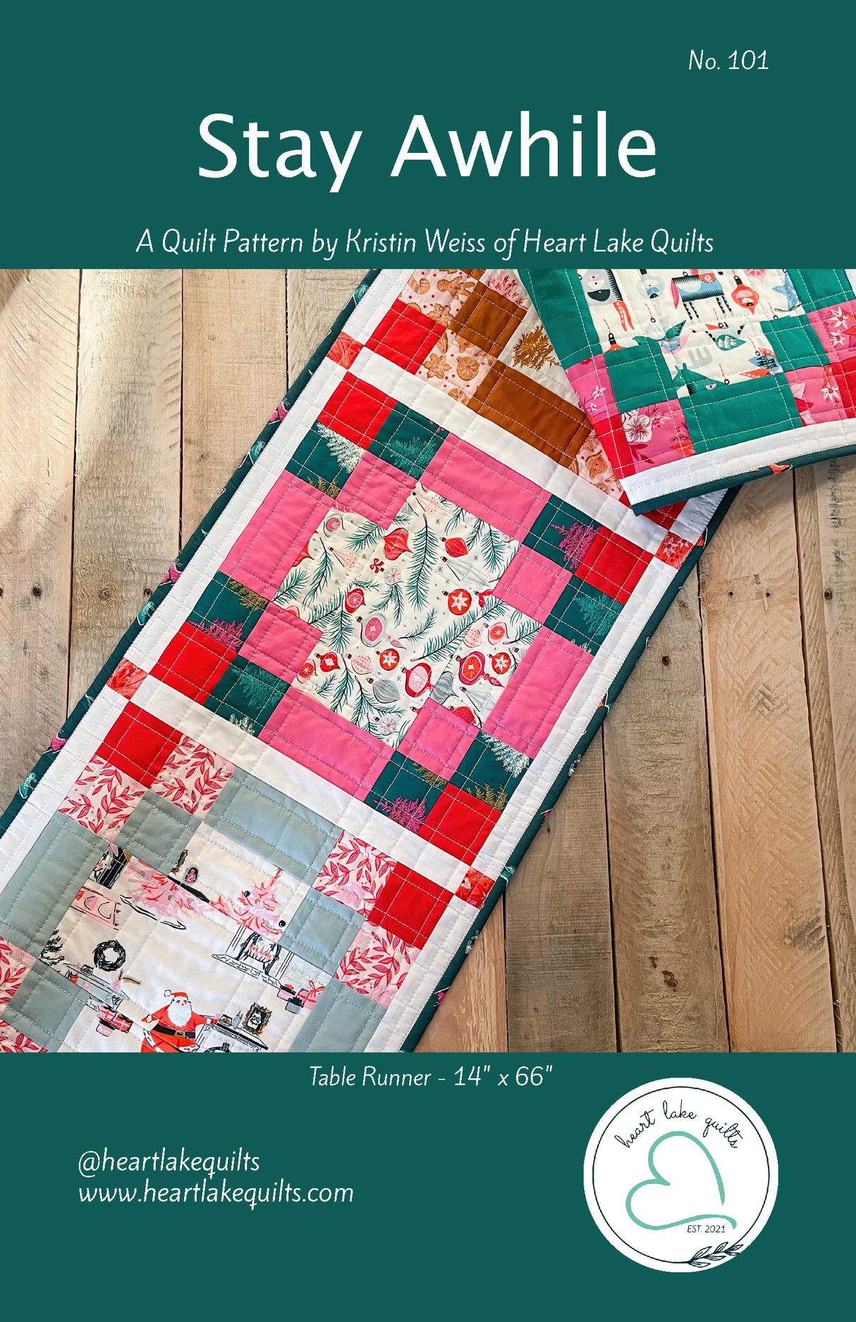 Stay Awhile Table Runner Downloadable Pattern by Heart Lake Quilts