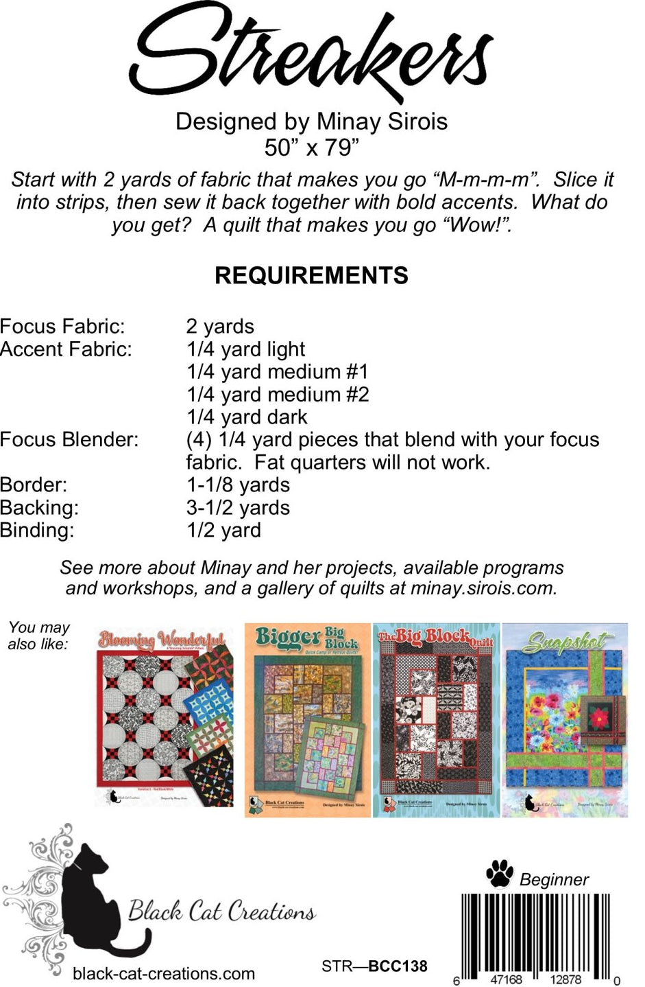 Back of the Streakers Downloadable Pattern by Black Cat Creations