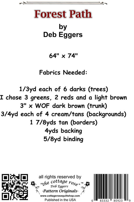 Back of the Forest Path Quilt Pattern by The Cottage Rose