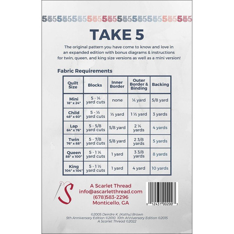 Take 5 Quilt Pattern