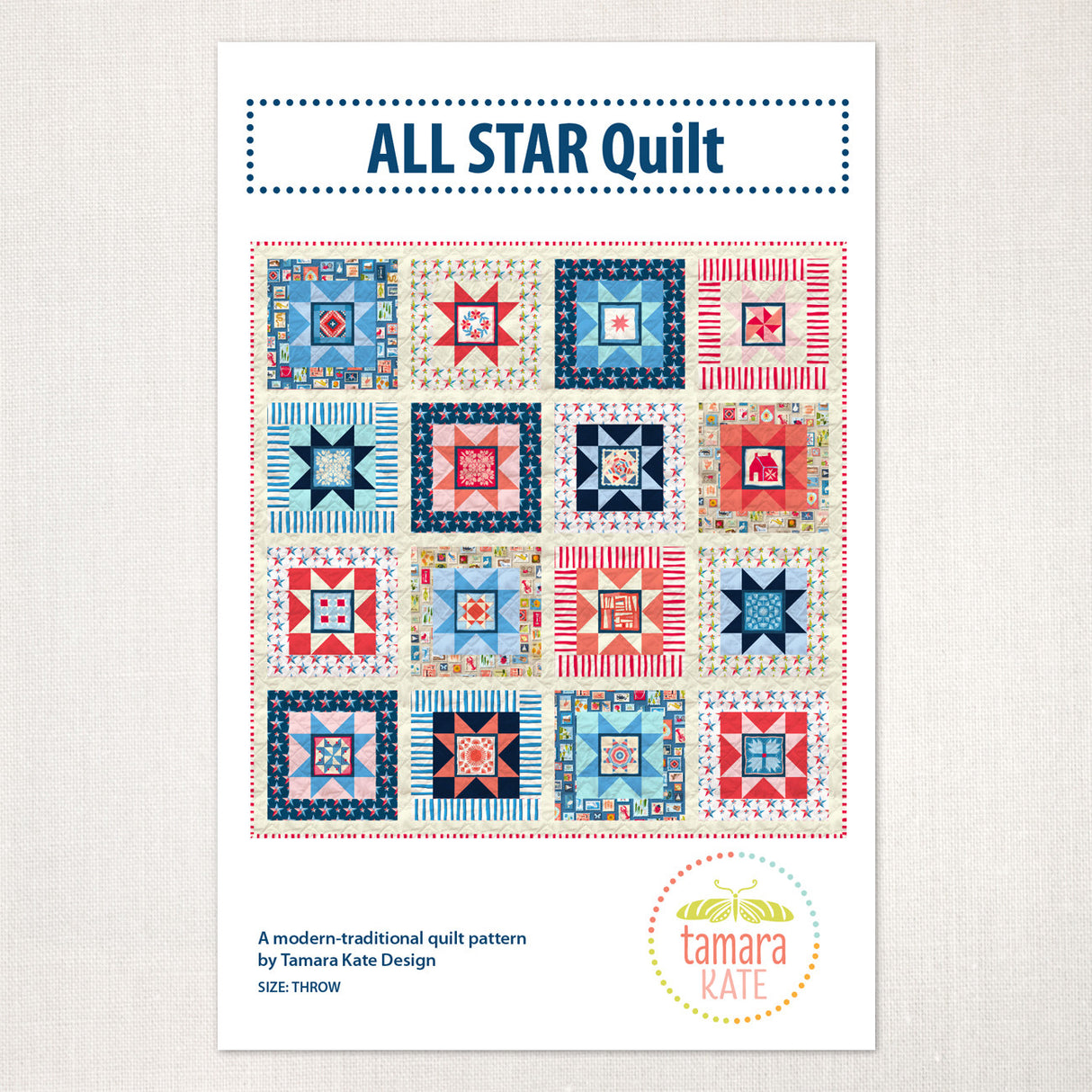 All Star Quilt Pattern by Tamara Kate Designs