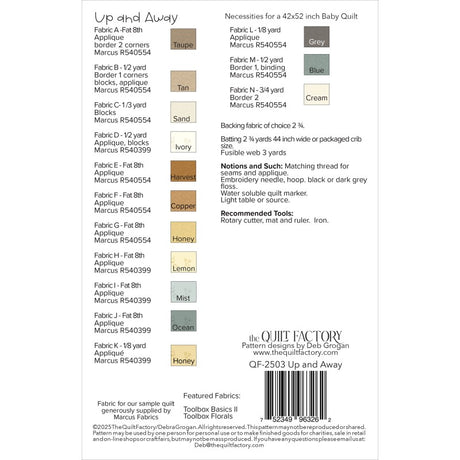 Back of the Up and Away Quilt Pattern by The Quilt Factory