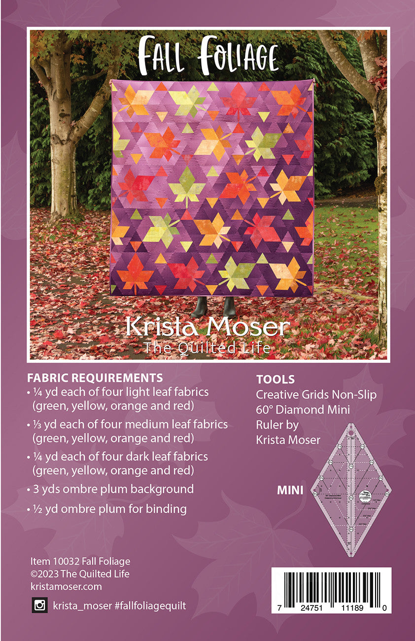 Back of the Fall Foliage Quilt Pattern by The Quilted Life