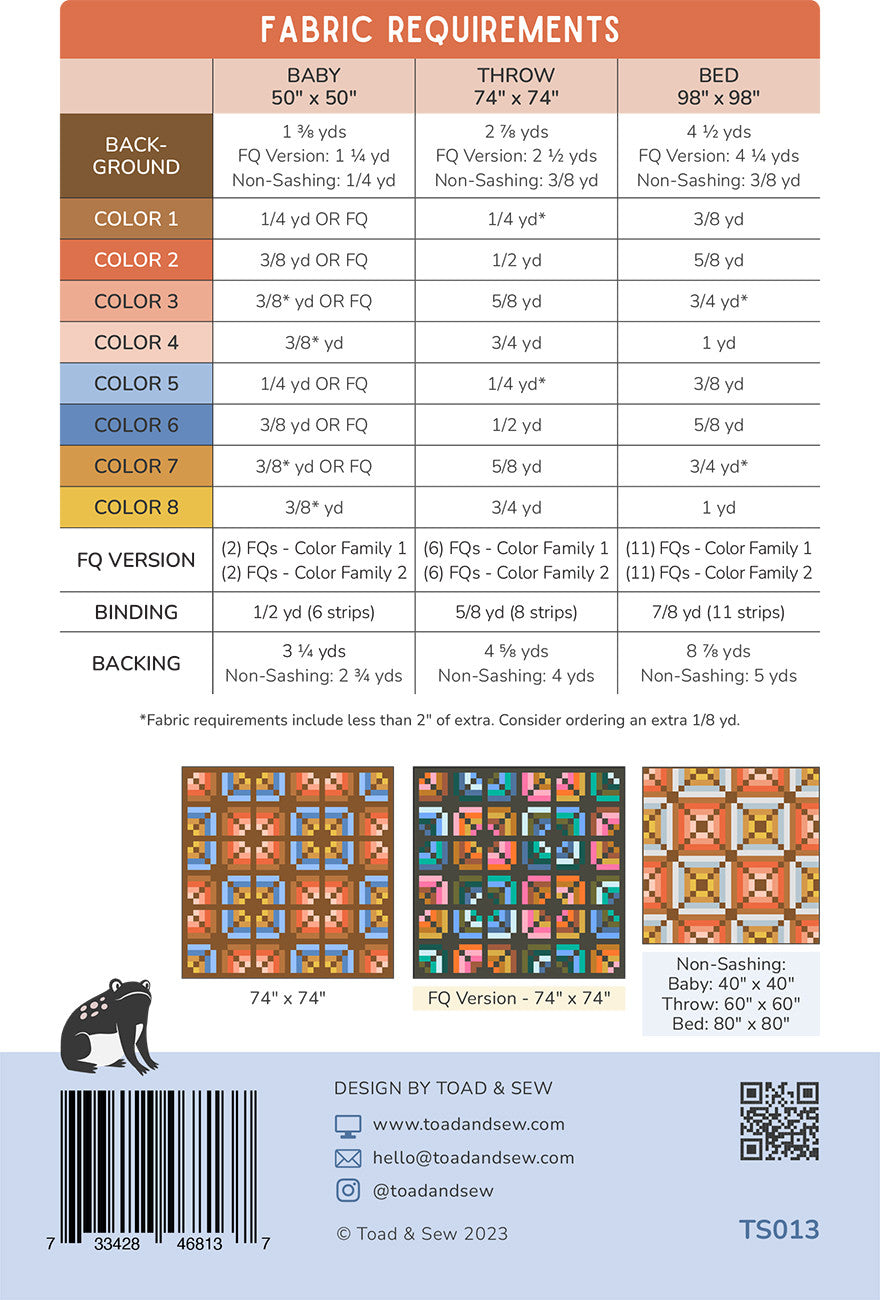 Back of the Intertwined Quilt Pattern by Toad and Sew