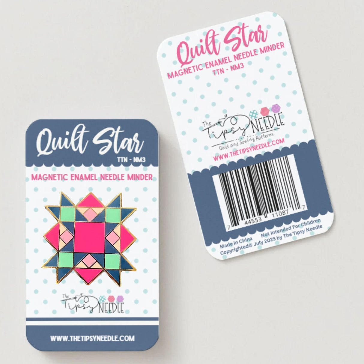 Back of the Quilt Star Needle Minder Quilt Pattern by The Tipsy Needle