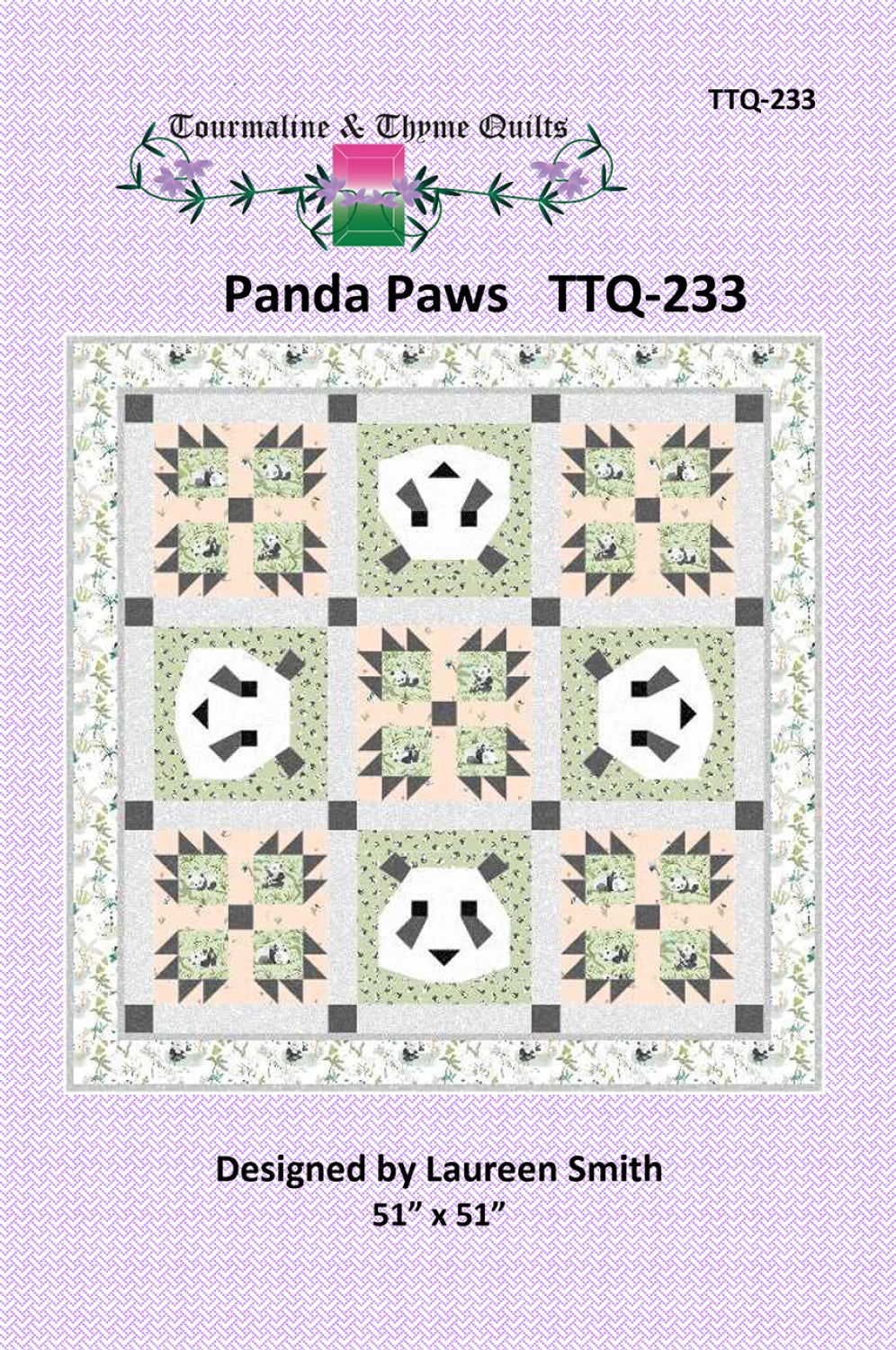 Panda Paws Quilt Pattern by Tourmaline & Thyme Quilts
