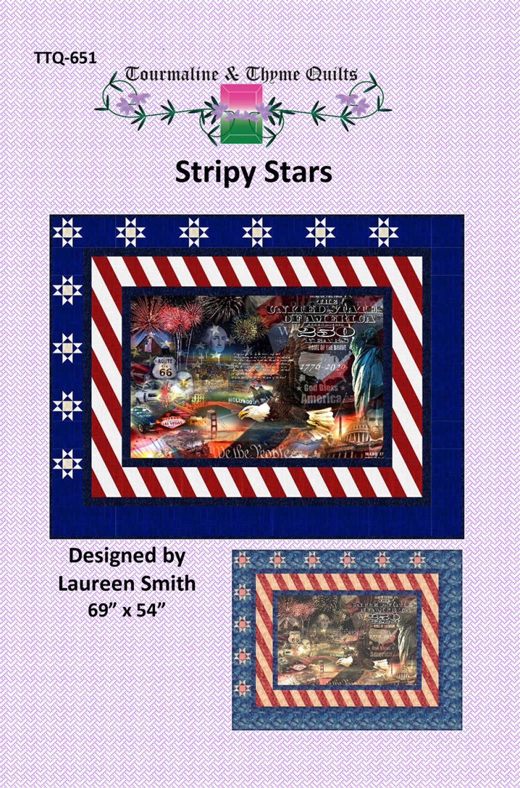 Stripy Stars Quilt Pattern by Touramaline & Thyme