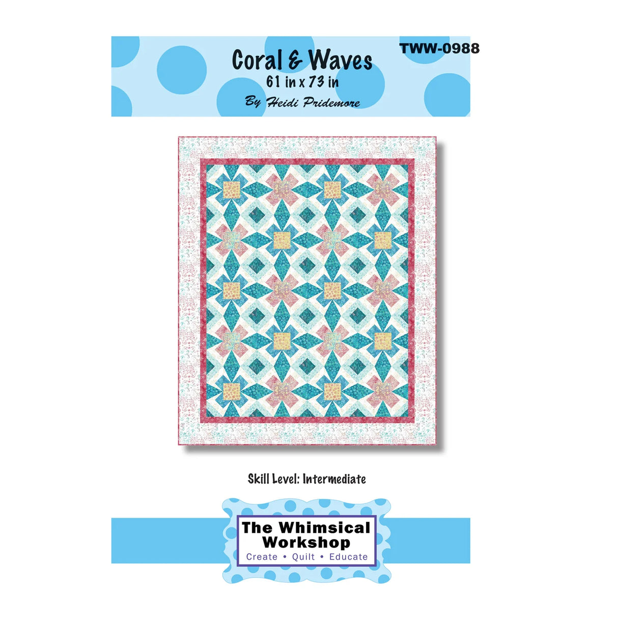 Coral and Waves Quilt Pattern by The Whimsical Workshop