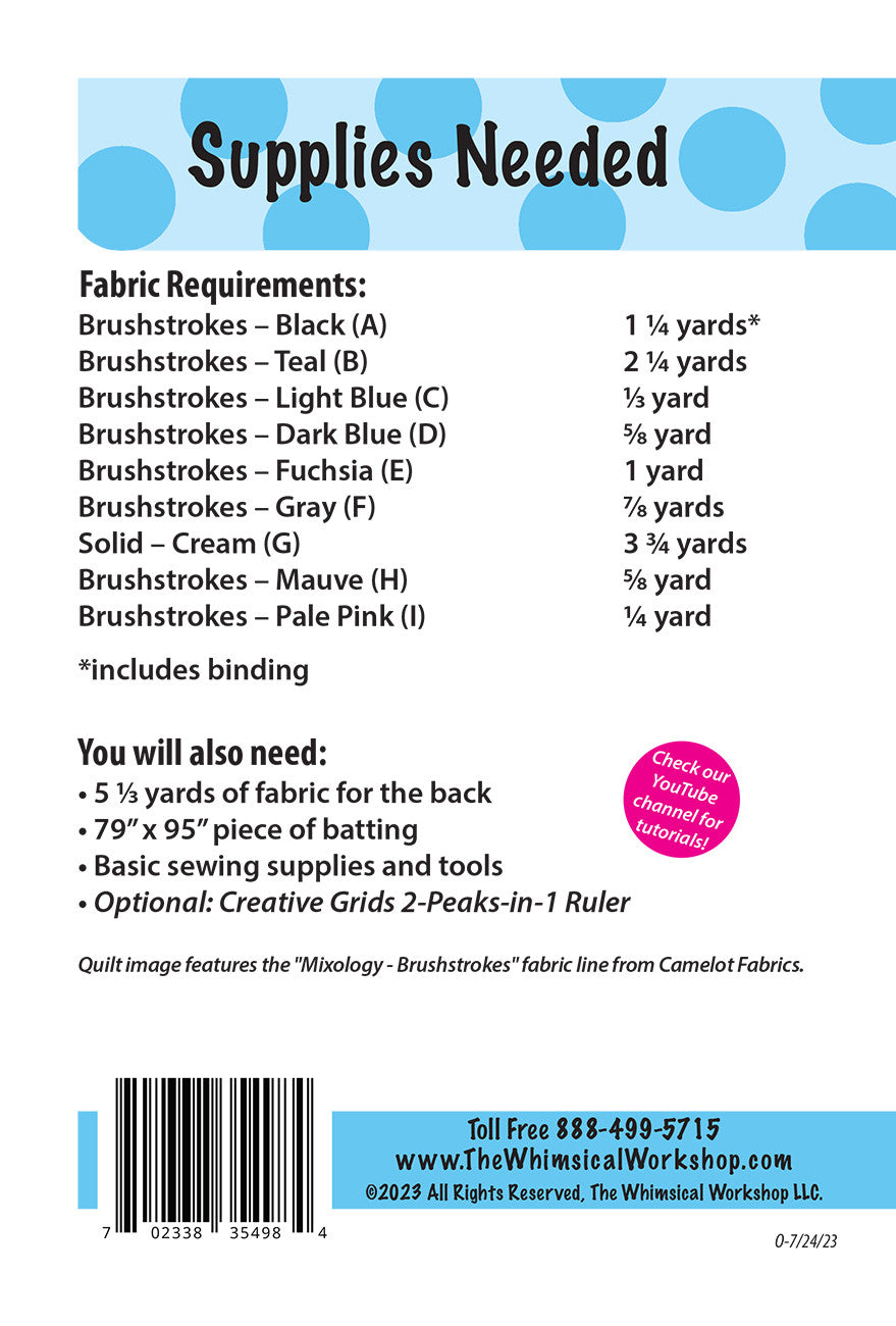 Back of the Kaleidoscope Gems Quilt Pattern by The Whimsical Workshop