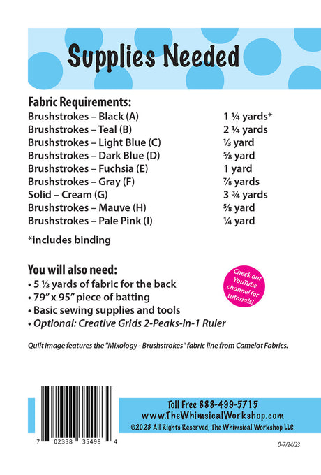 Back of the Kaleidoscope Gems Quilt Pattern by The Whimsical Workshop