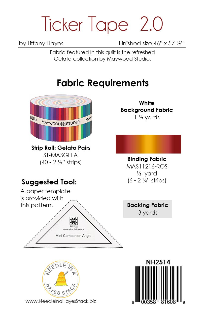 Back of the Ticker Tape 2.0 Downloadable Pattern by Needle In A Hayes Stack