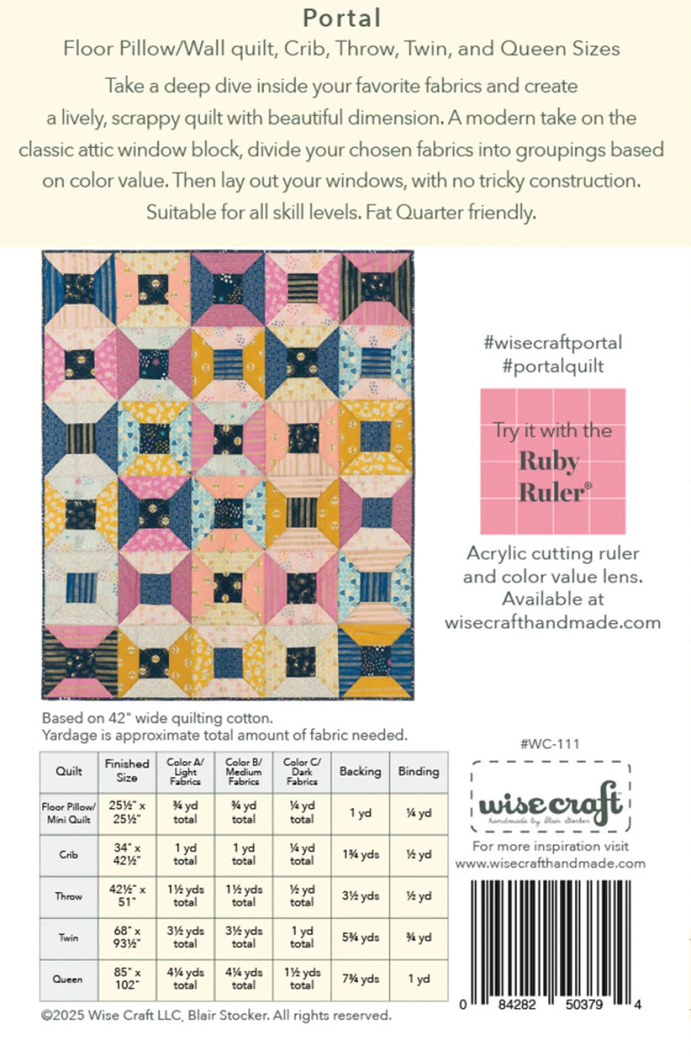 Back of the Portal Quilt Pattern by Wise Craft LLC