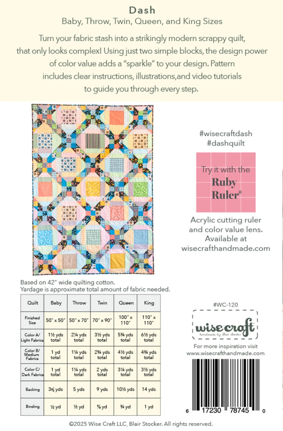 Back of the Dash Quilt Pattern by Wise Craft LLC