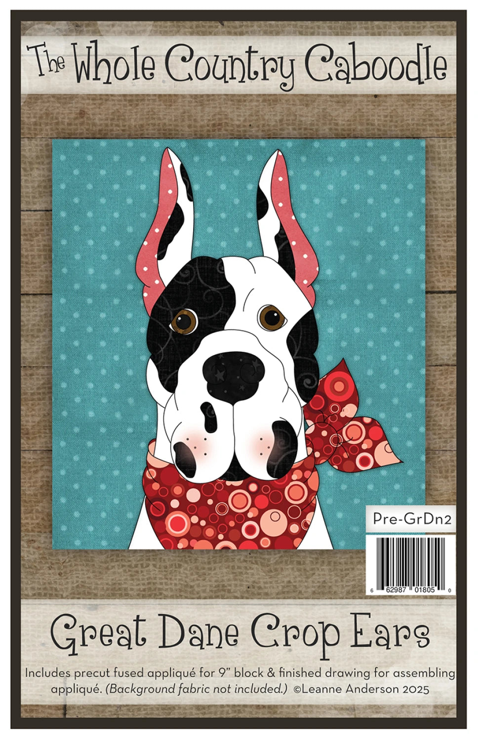 Great Dane Crop Ears Precut Fused Applique Pack by Whole Country Caboodle