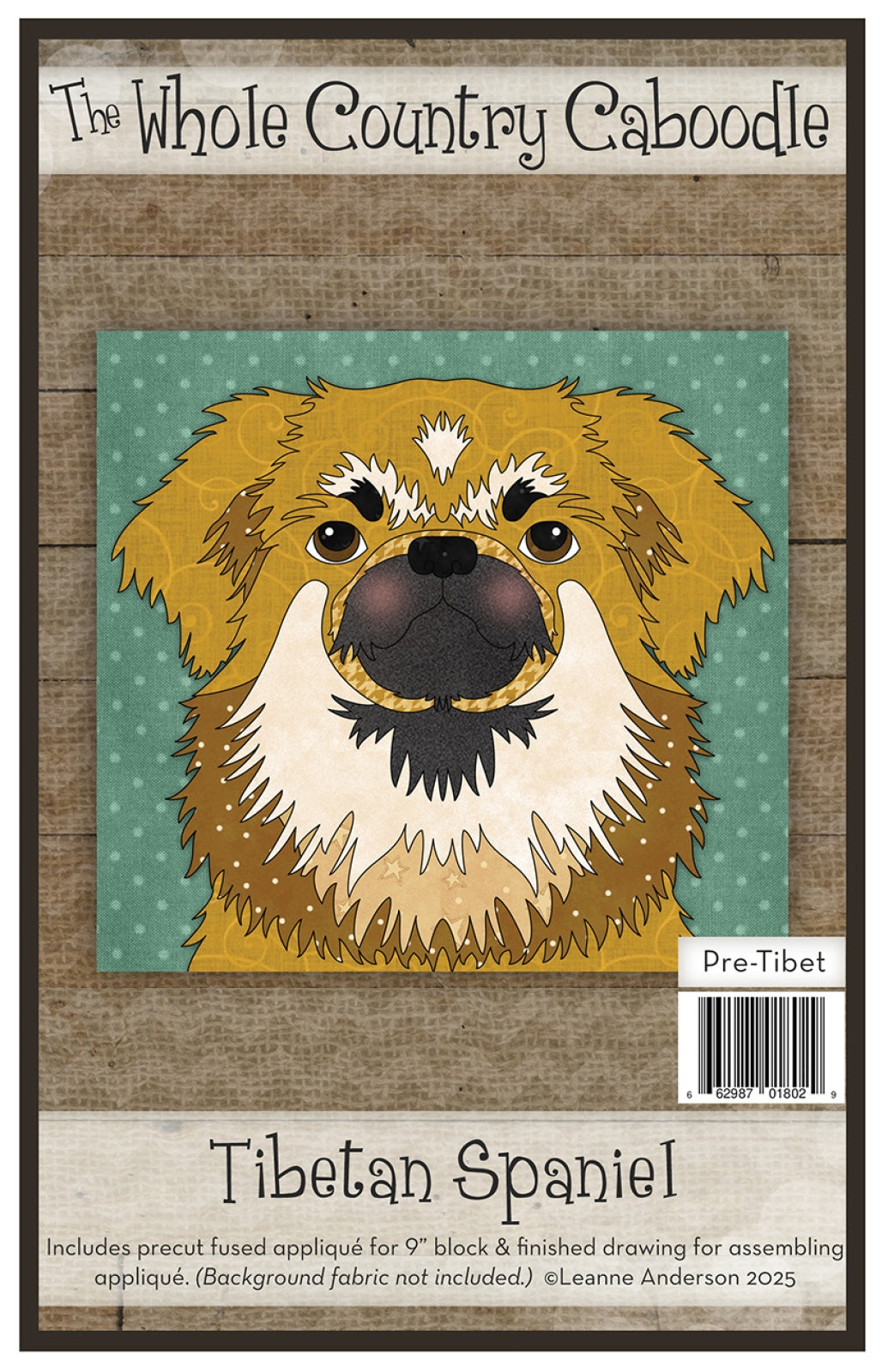 Tibetan Spaniel Precut Fused Applique Pack by Whole Country Caboodle