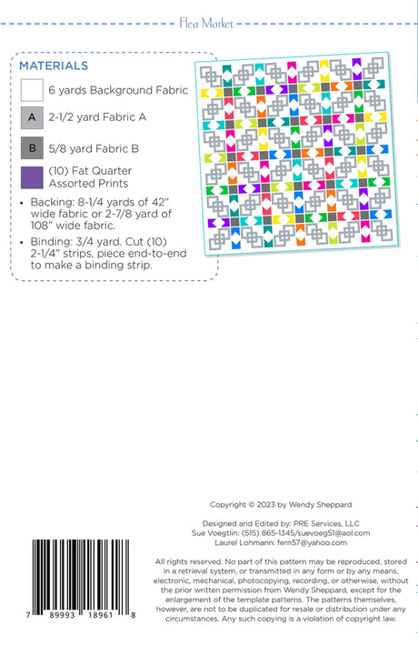 Back of the Flea Market Quilt Pattern by Wendy Sheppard