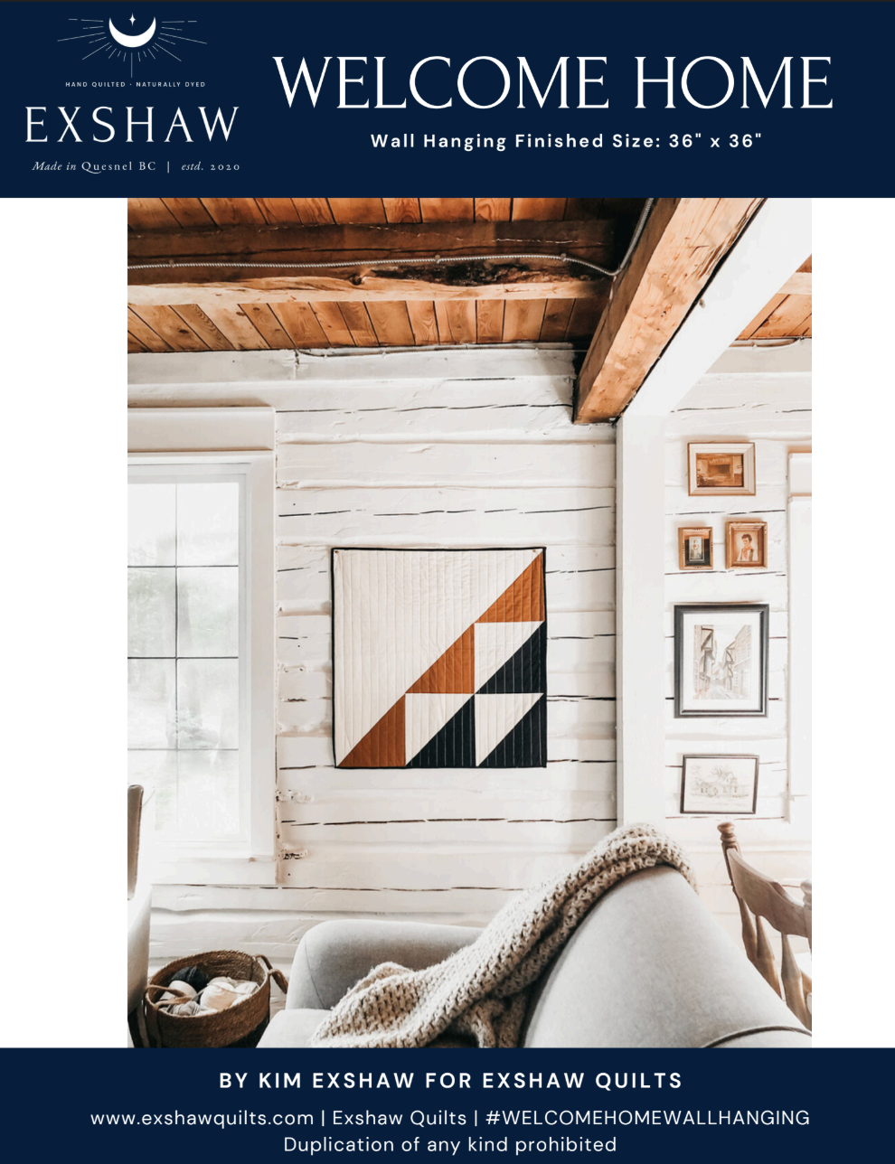 Welcome Home Downloadable Pattern by Exshaw Quilts