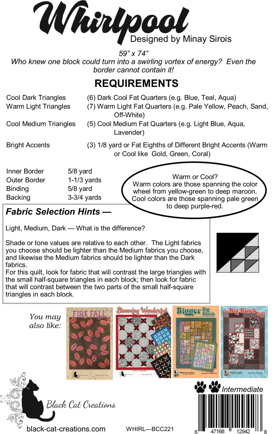 Back of the Whirlpool Downloadable Pattern by Black Cat Creations